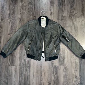Zara Army Green Bomber Jacket